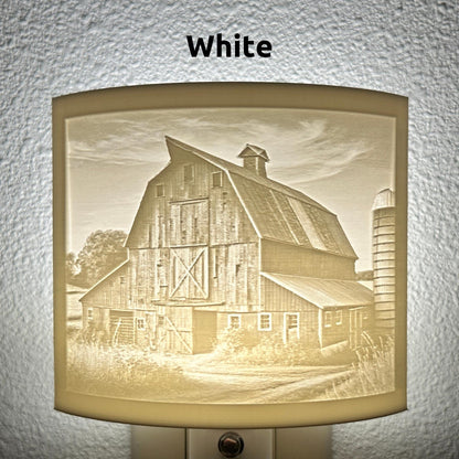 Rustic Barn Night Light | Farmhouse Decor | Available in Beige or White