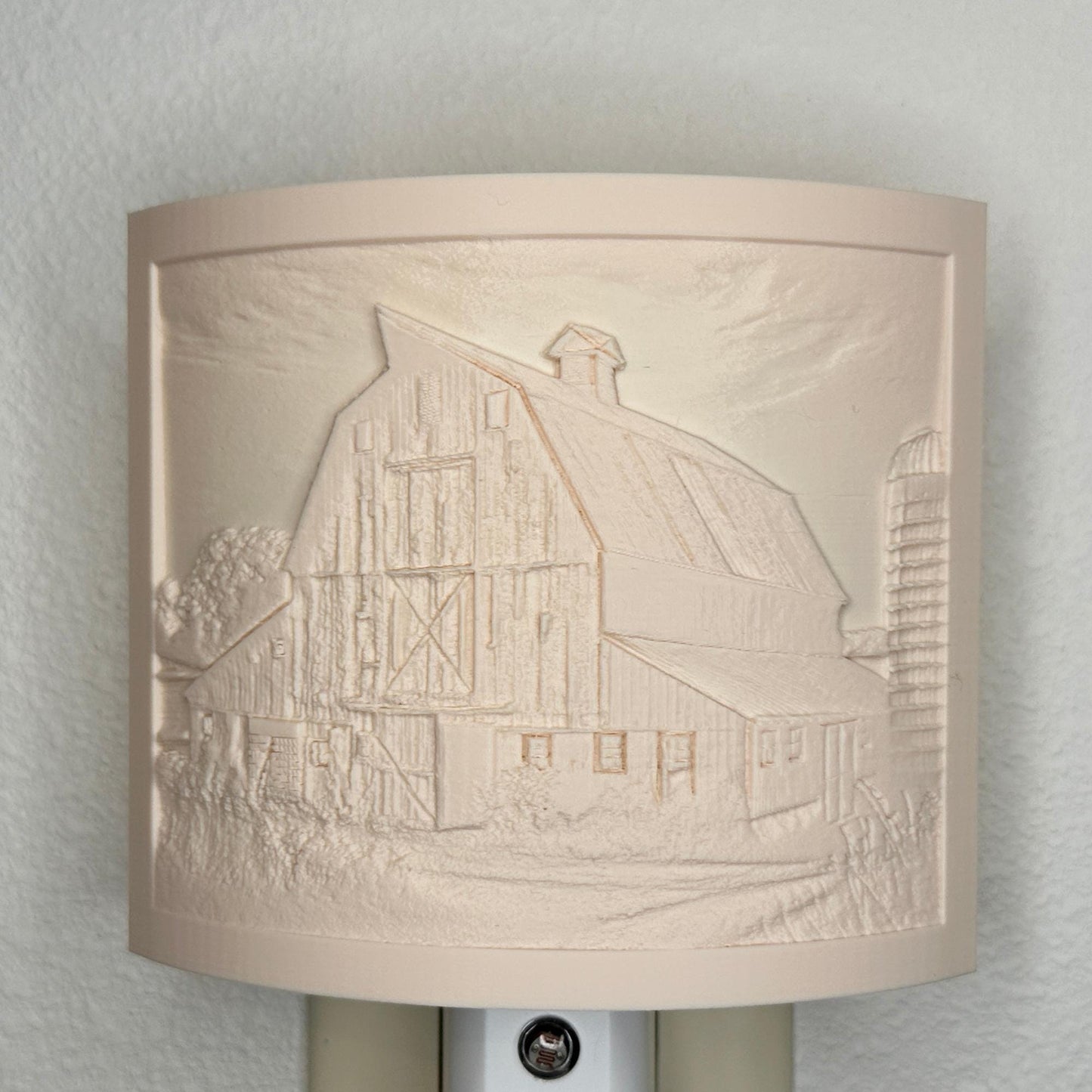 Rustic Barn Night Light | Farmhouse Decor | Available in Beige or White