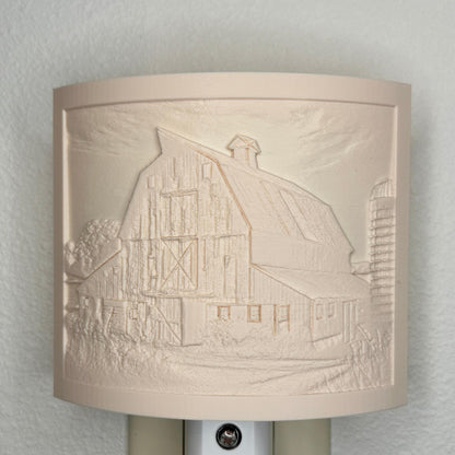 Rustic Barn Night Light | Farmhouse Decor | Available in Beige or White
