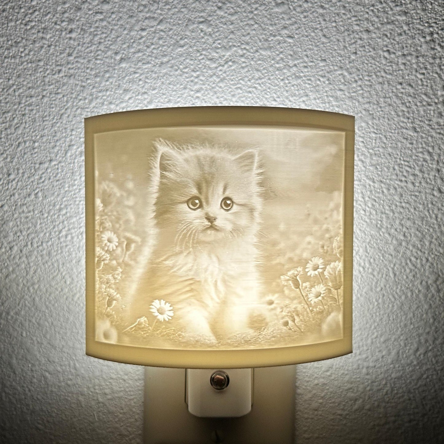 Kitten Night Light | Cute Decor | Available in Beige or White