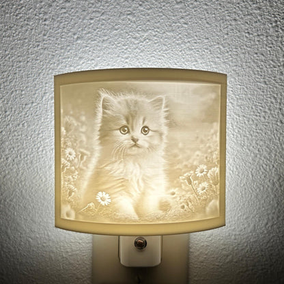 Kitten Night Light | Cute Decor | Available in Beige or White