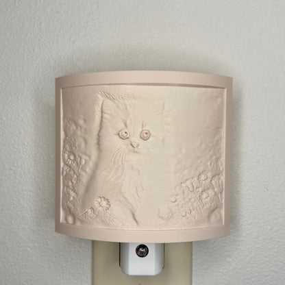 Kitten Night Light | Cute Decor | Available in Beige or White