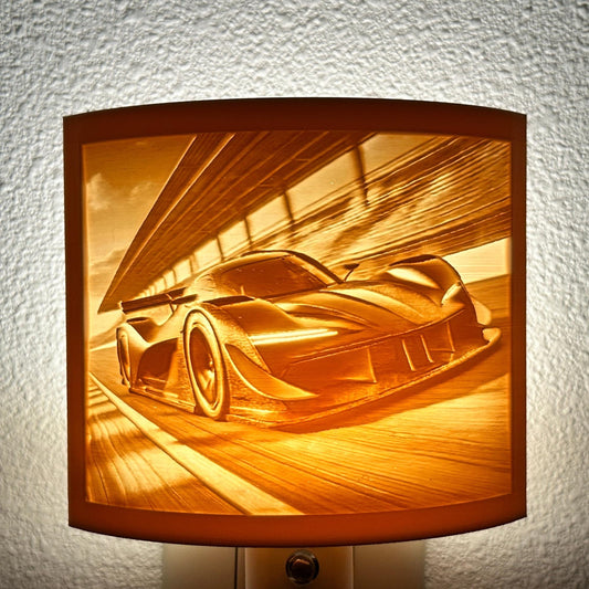 Race Car Night Light | Room Decor | Available in Beige or White