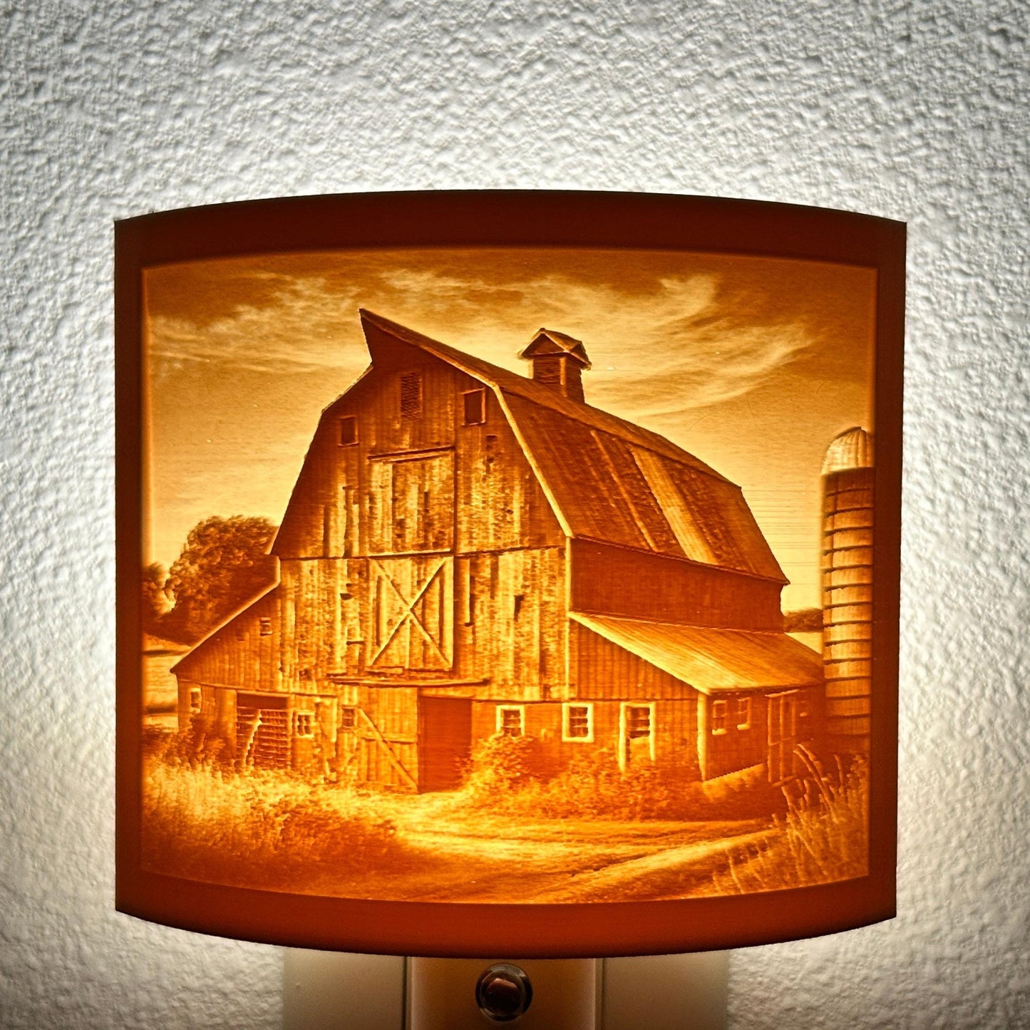 Rustic Barn Night Light | Farmhouse Decor | Available in Beige or White