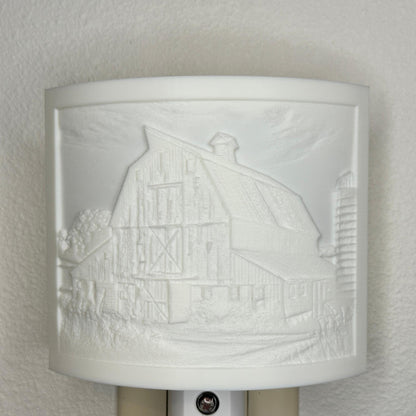 Rustic Barn Night Light | Farmhouse Decor | Available in Beige or White