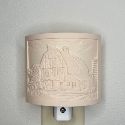 Rustic Barn Night Light | Farmhouse Decor | Available in Beige or White