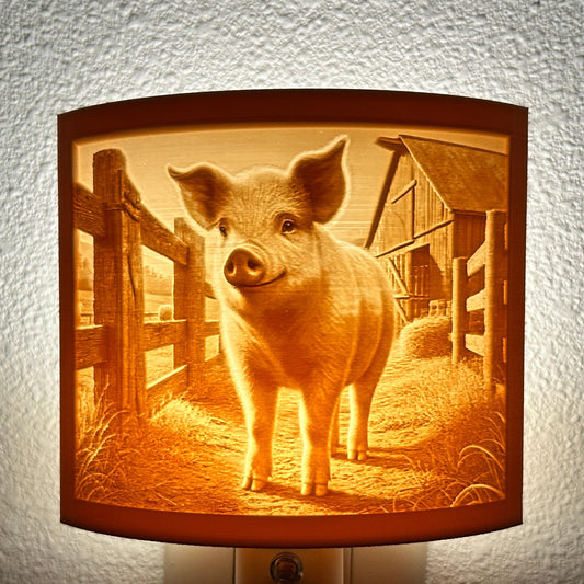 Farm Pig Night Light – Barnyard Animal Decor for Country Homes and Animal Lovers
