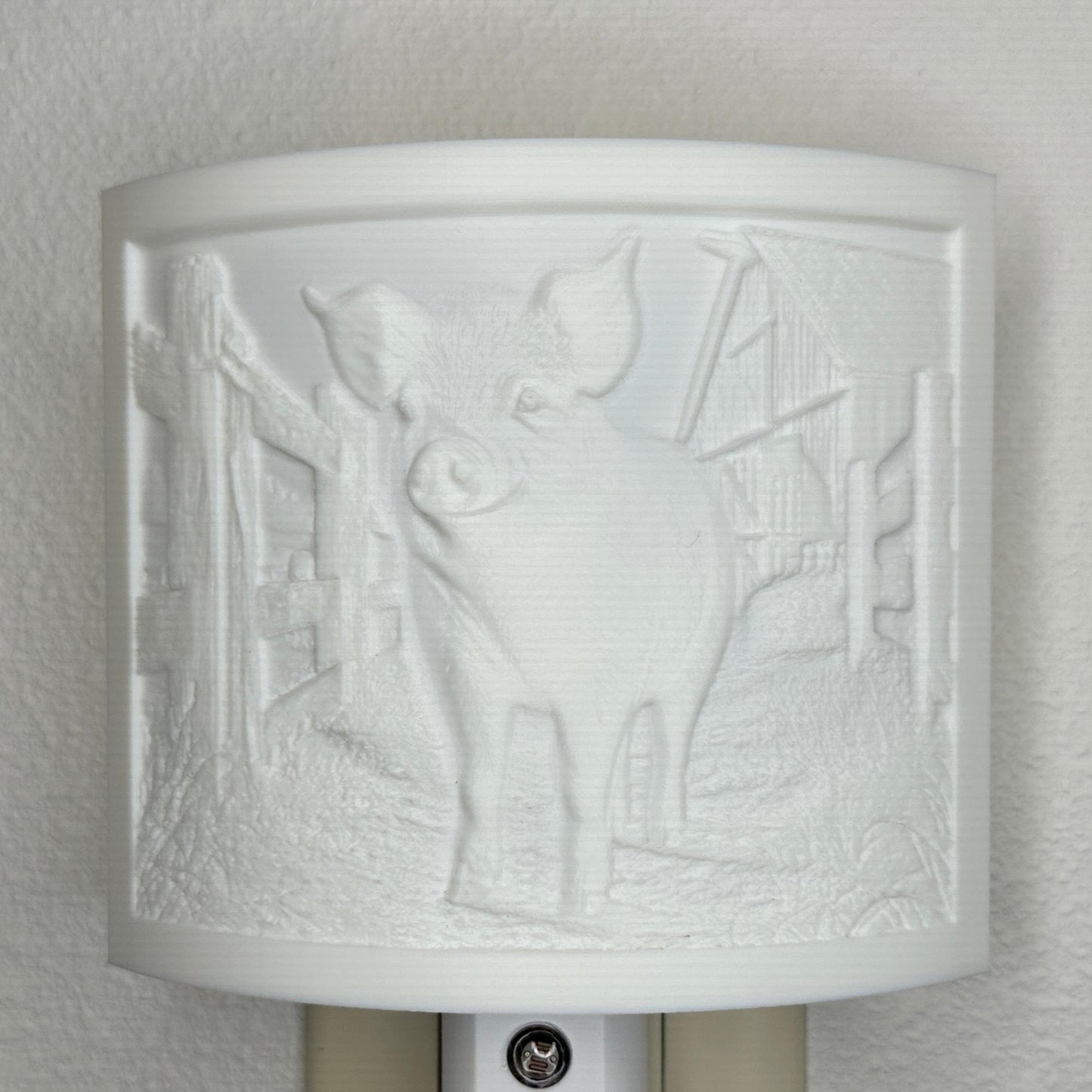 Farm Pig Night Light – Barnyard Animal Decor for Country Homes and Animal Lovers