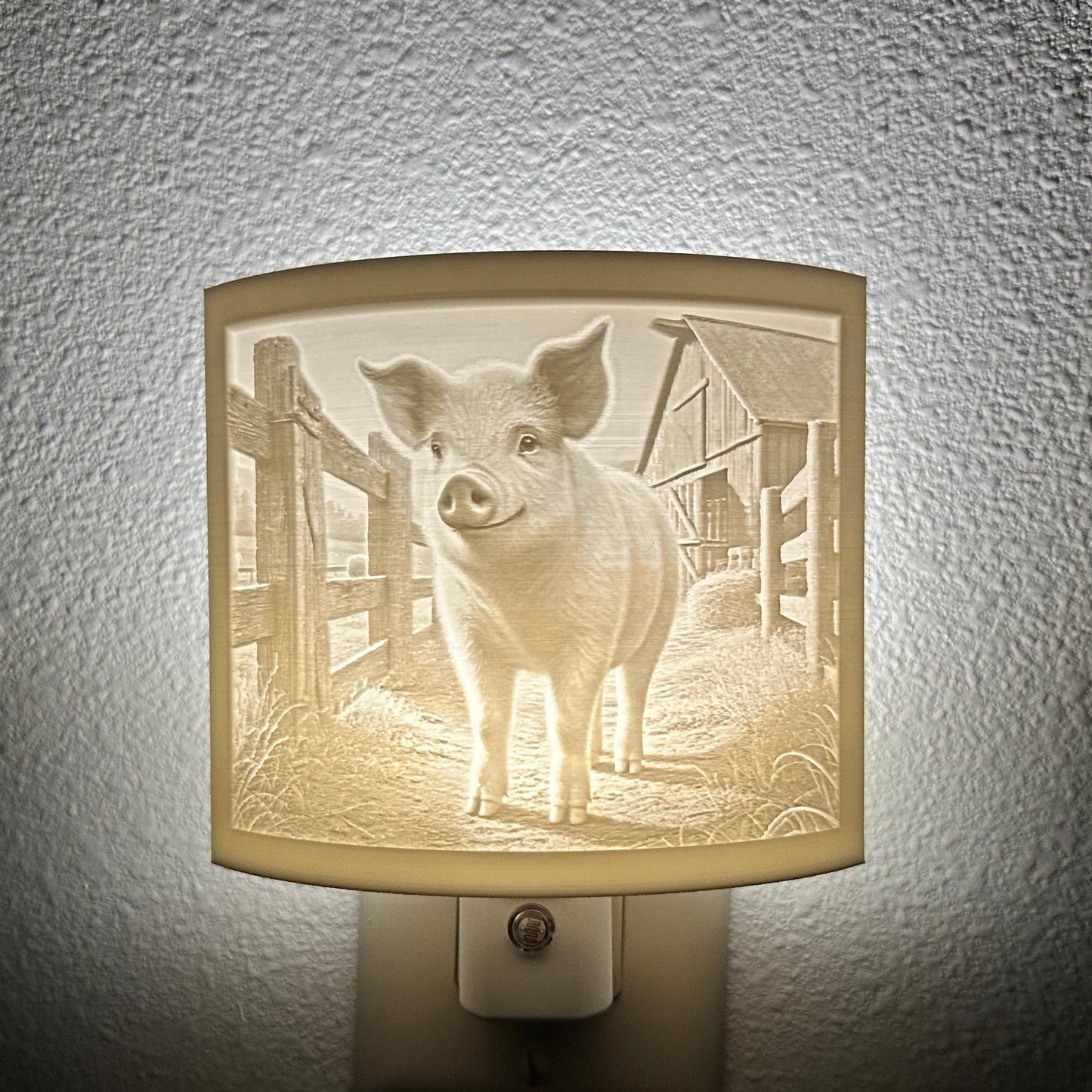 Farm Pig Night Light – Barnyard Animal Decor for Country Homes and Animal Lovers