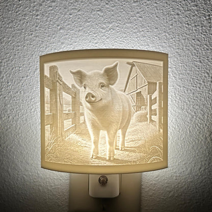 Farm Pig Night Light – Barnyard Animal Decor for Country Homes and Animal Lovers