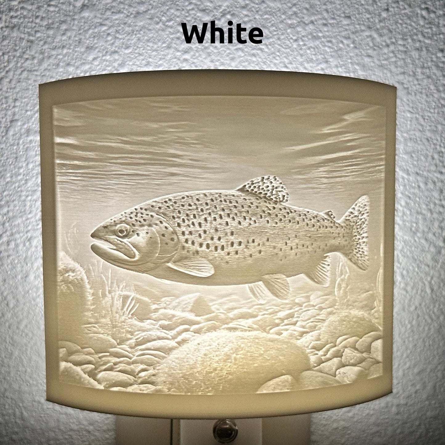 Trout Night Light – Fish Scene for Rustic Cabin or Lake House Décor