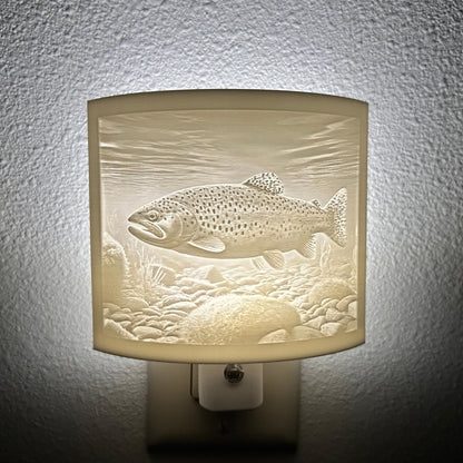 Trout Night Light – Fish Scene for Rustic Cabin or Lake House Décor