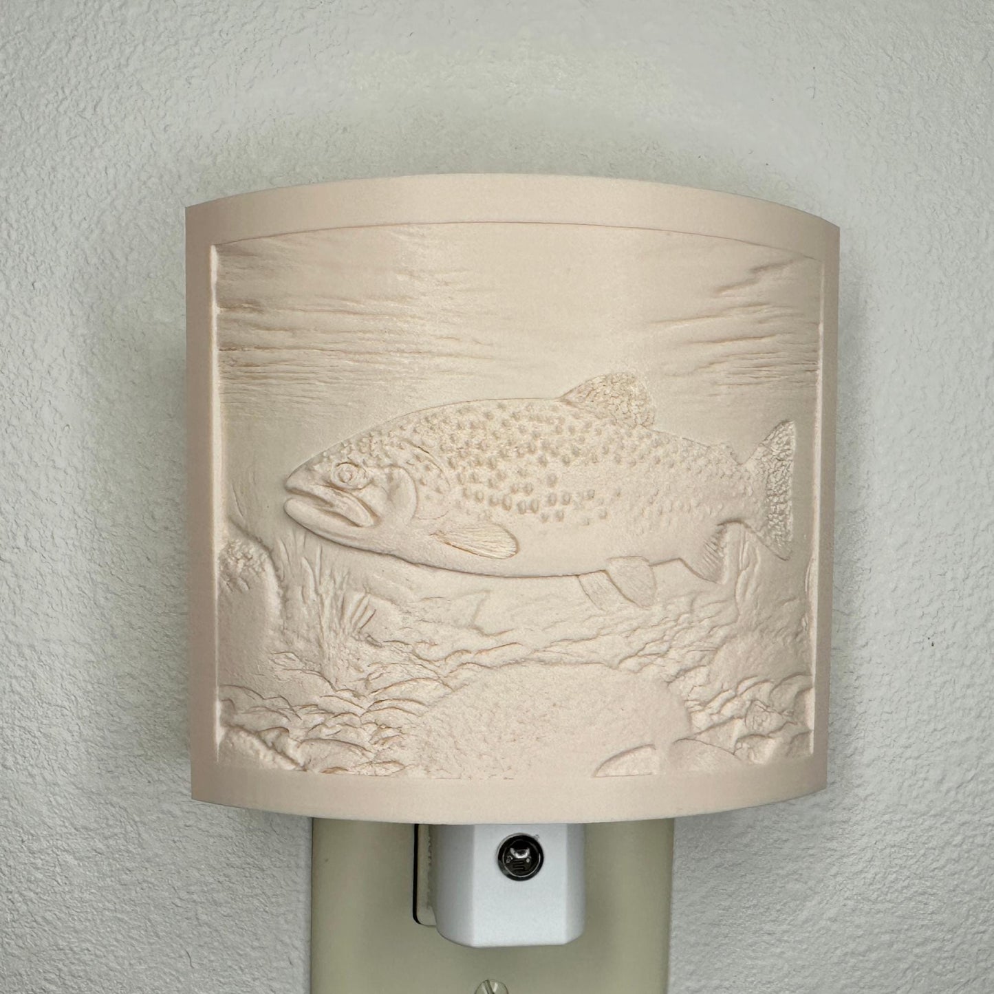 Trout Night Light – Fish Scene for Rustic Cabin or Lake House Décor