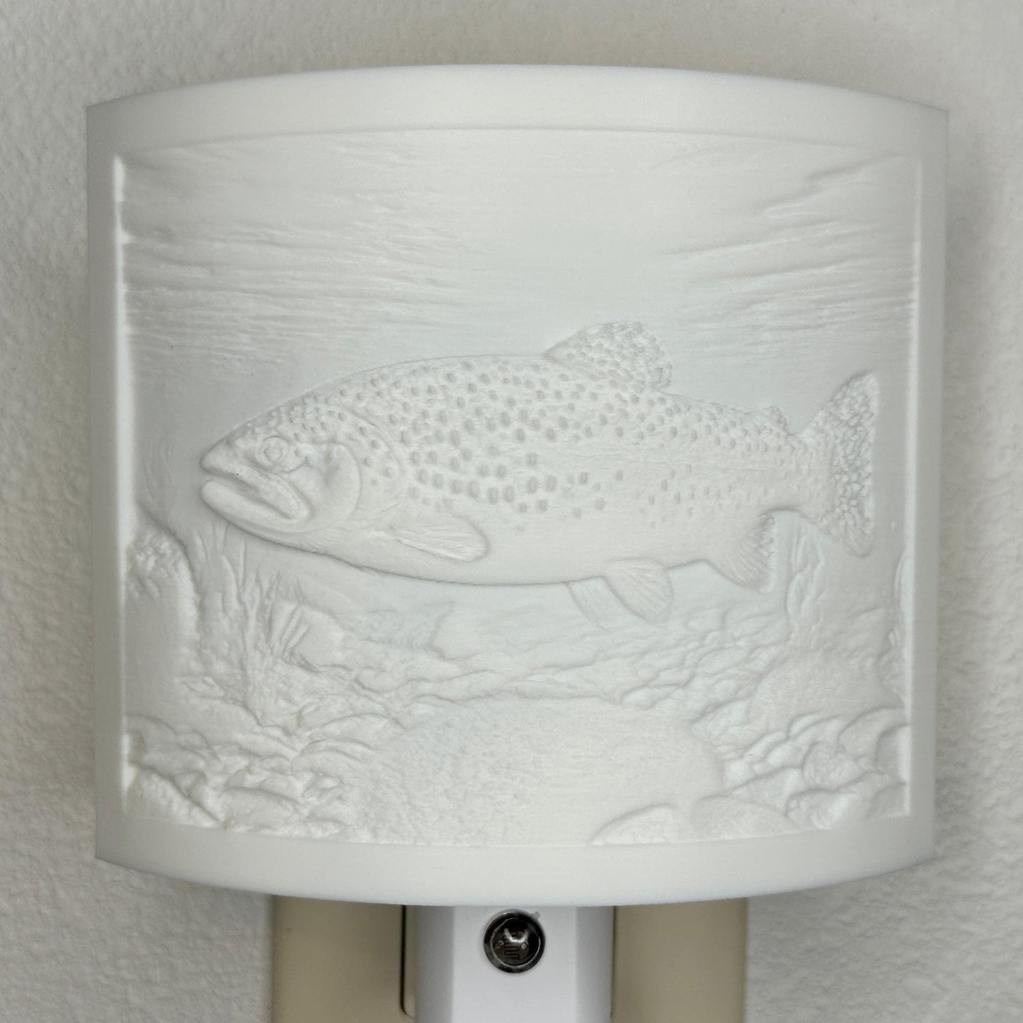 Trout Night Light – Fish Scene for Rustic Cabin or Lake House Décor
