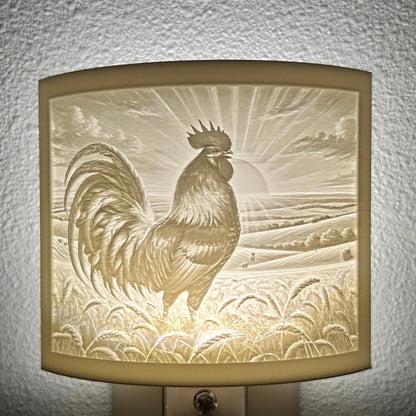 Rise and Shine Rooster Night Light – Farmhouse Decor, Rustic Country Charm