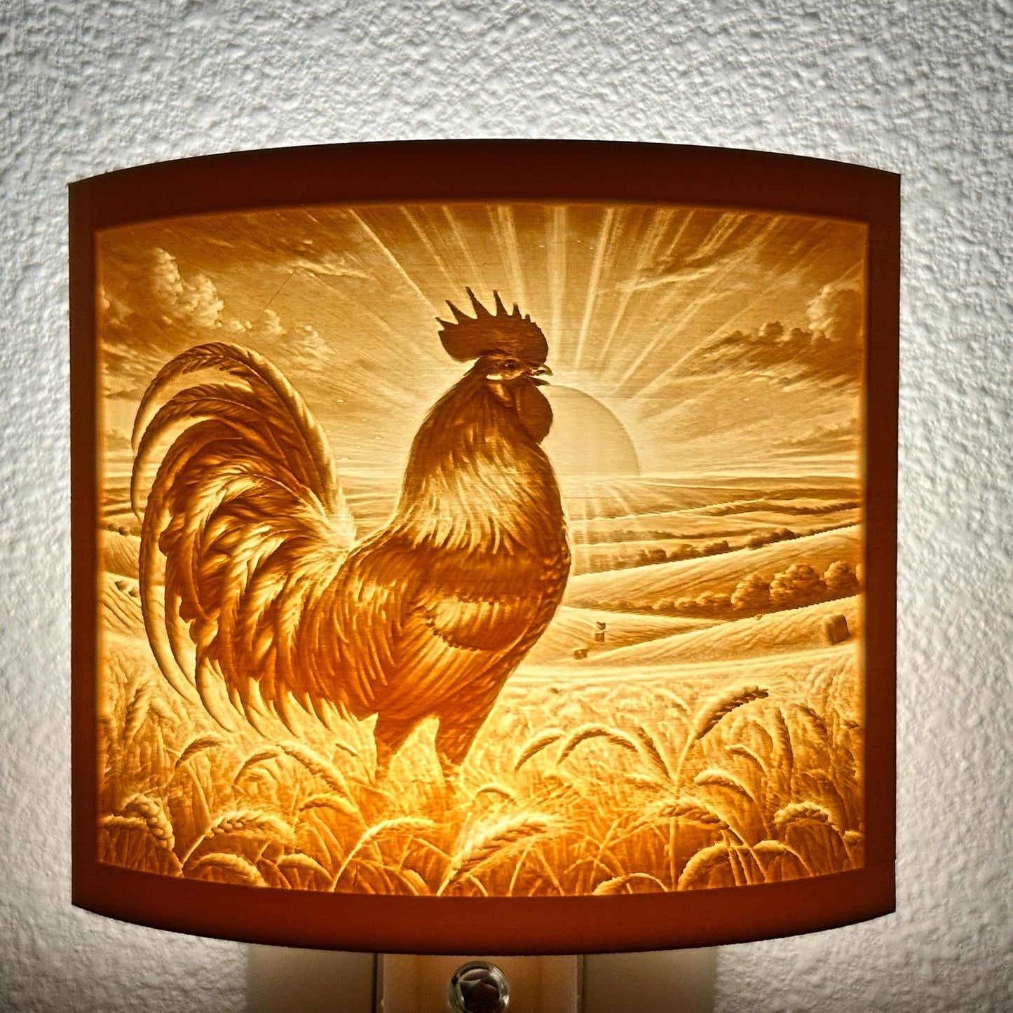 Rise and Shine Rooster Night Light – Farmhouse Decor, Rustic Country Charm