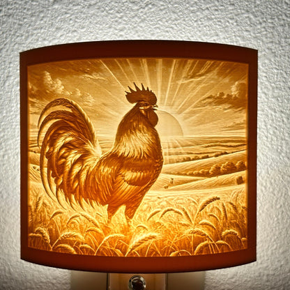 Rise and Shine Rooster Night Light – Farmhouse Decor, Rustic Country Charm