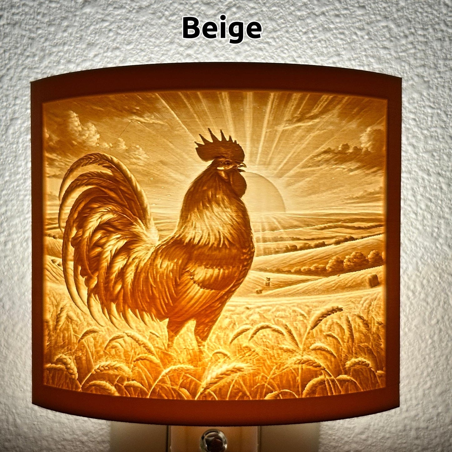 Rise and Shine Rooster Night Light – Farmhouse Decor, Rustic Country Charm