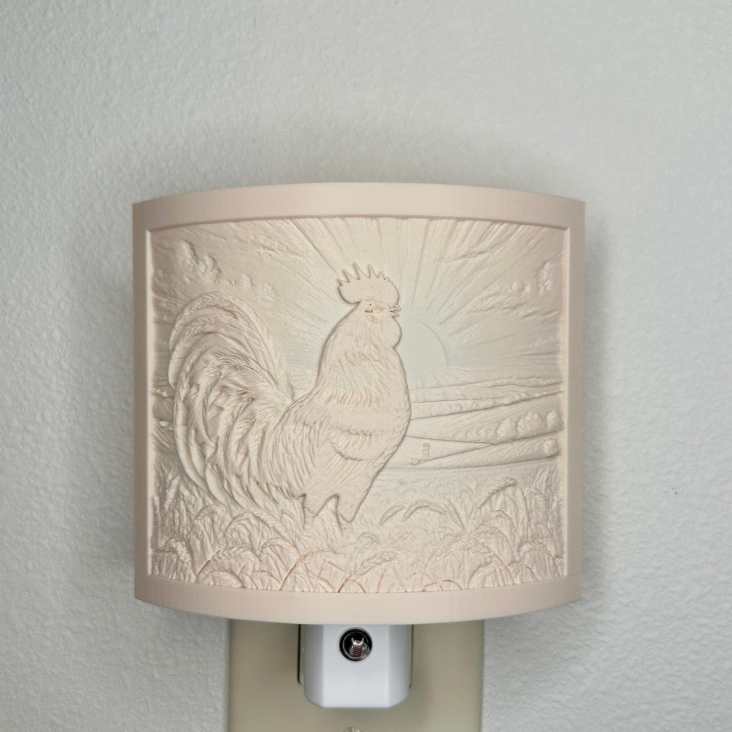 Rise and Shine Rooster Night Light – Farmhouse Decor, Rustic Country Charm