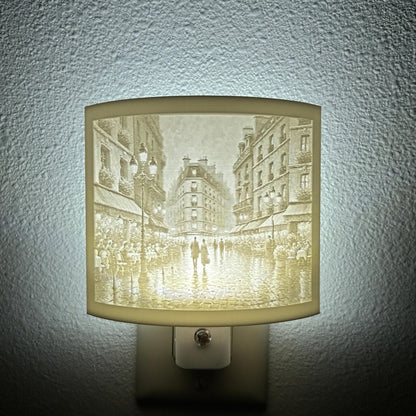 Paris Street Scene Night Light –Romantic Cityscape