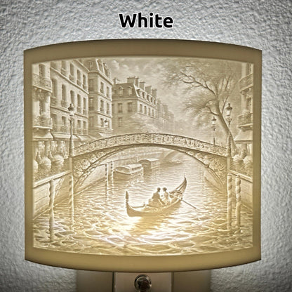 Venetian Gondola Scene Night Light – Romantic Canal Scene