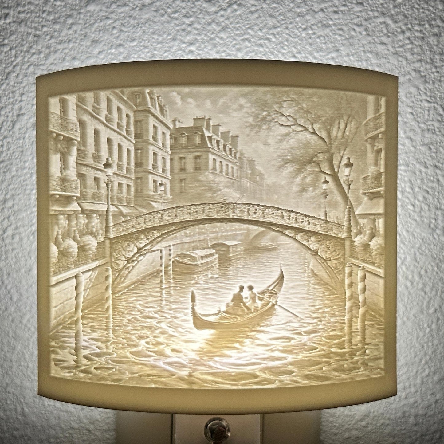 Venetian Gondola Scene Night Light – Romantic Canal Scene