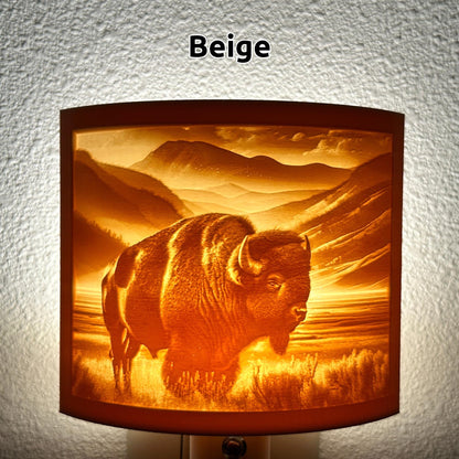 Bison Night Light – Cabin, Lodge, or Rustic Western Decor