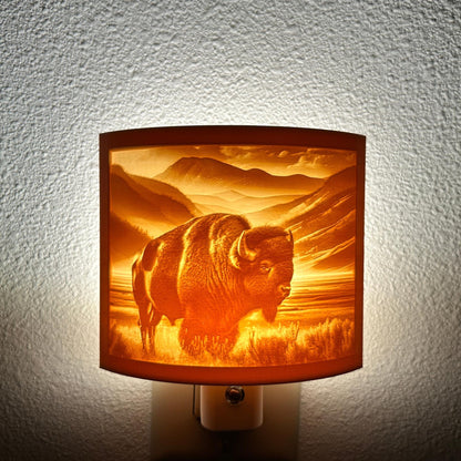 Bison Night Light – Cabin, Lodge, or Rustic Western Decor