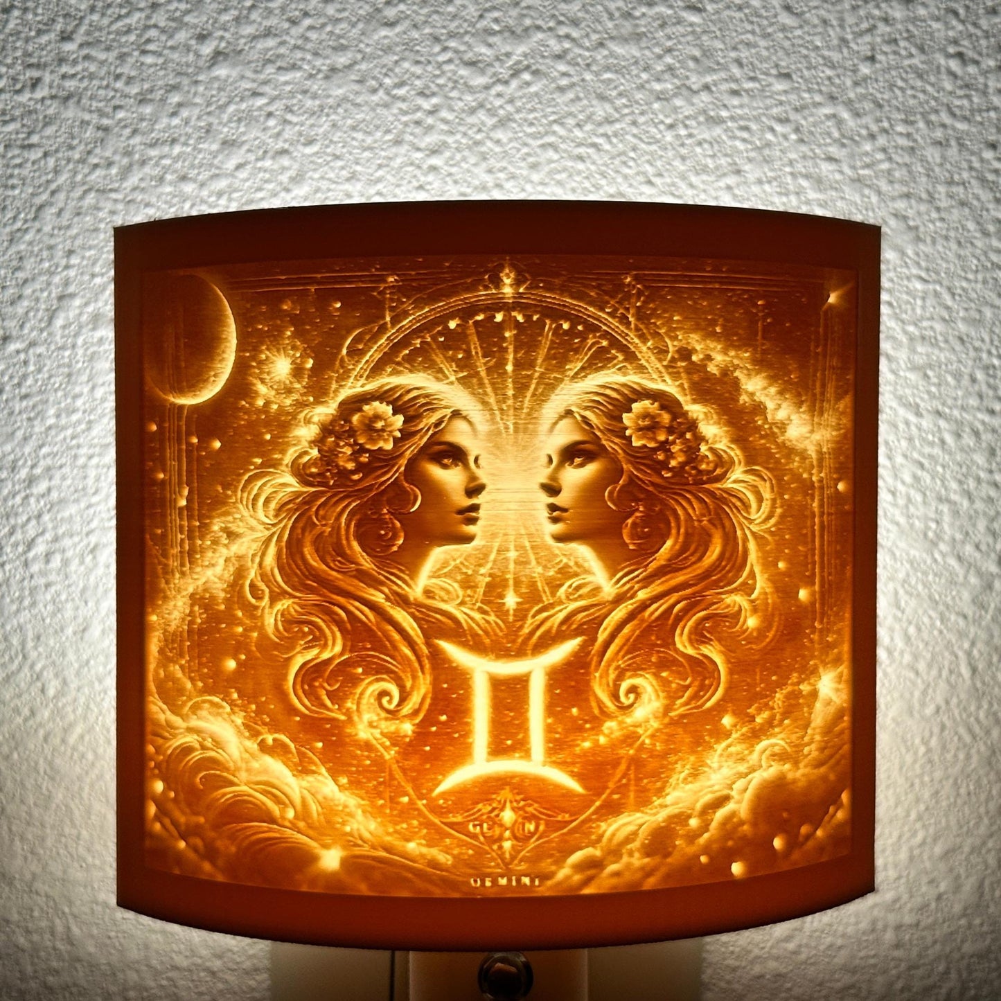 Gemini Zodiac Night Light – Light with Twin Design for Astrology Lovers and Celestial Decor