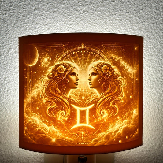 Gemini Zodiac Night Light – Light with Twin Design for Astrology Lovers and Celestial Decor