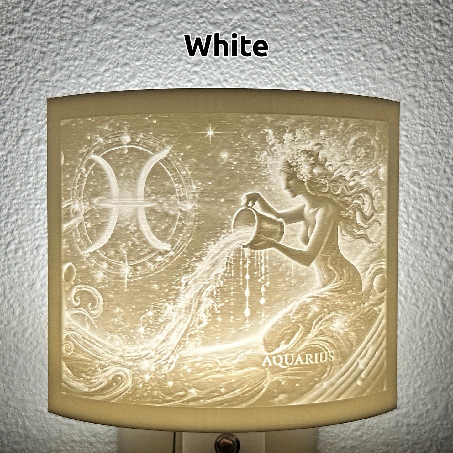 Aquarius Zodiac Night Light – Water Bearer Design for Astrology Lovers and Celestial Decor