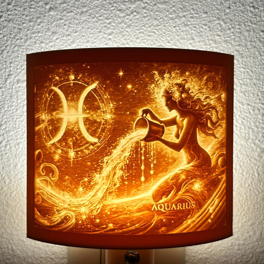 Aquarius Zodiac Night Light – Water Bearer Design for Astrology Lovers and Celestial Decor