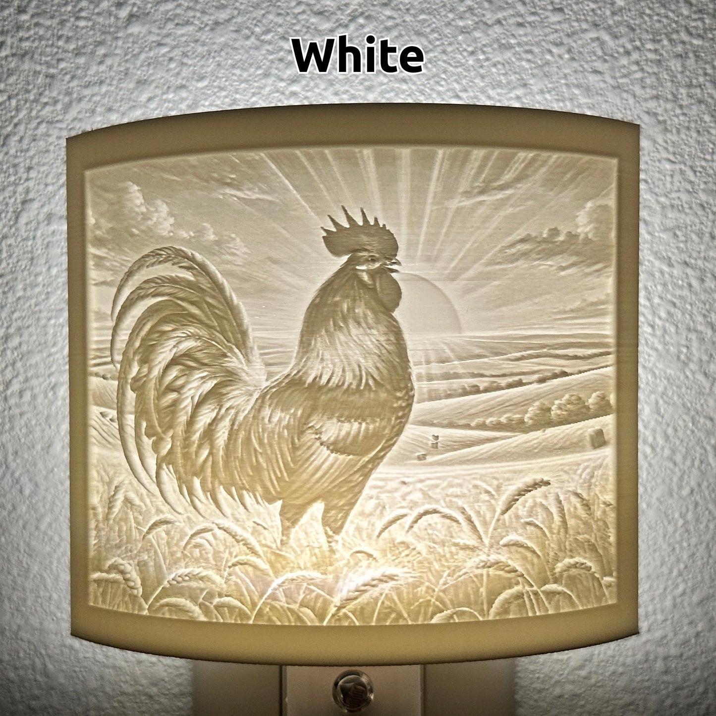 Rise and Shine Rooster Night Light – Farmhouse Decor, Rustic Country Charm