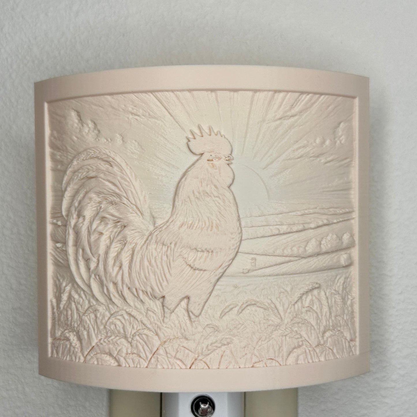 Rise and Shine Rooster Night Light – Farmhouse Decor, Rustic Country Charm