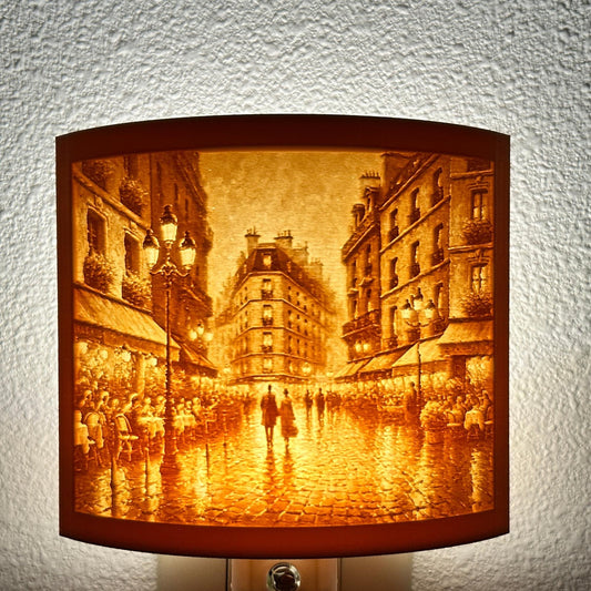 Paris Street Scene Night Light –Romantic Cityscape