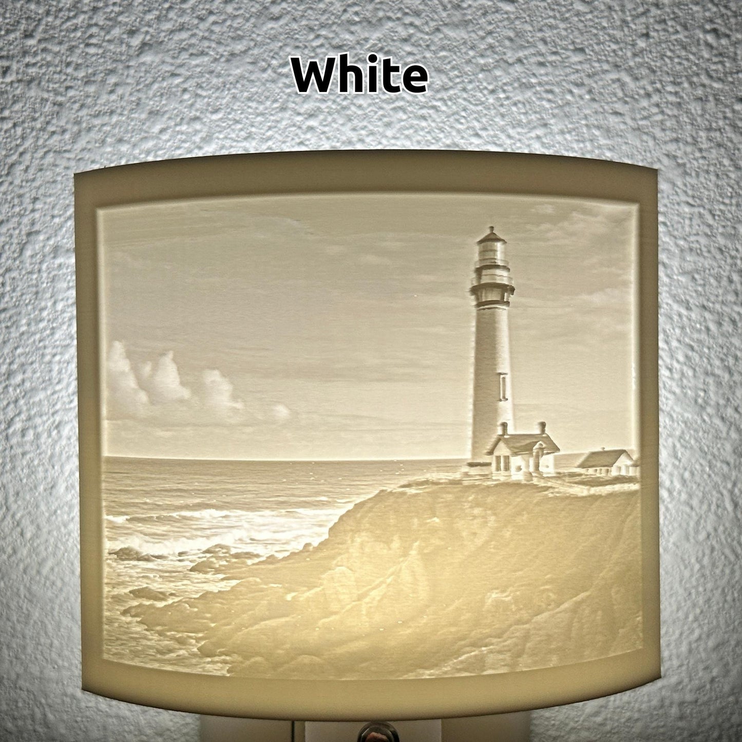 Lighthouse Night Light – Coastal Ocean Cliff Scene