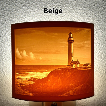 Lighthouse Night Light – Coastal Ocean Cliff Scene