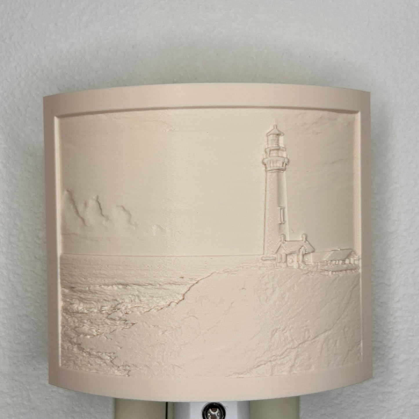 Lighthouse Night Light – Coastal Ocean Cliff Scene