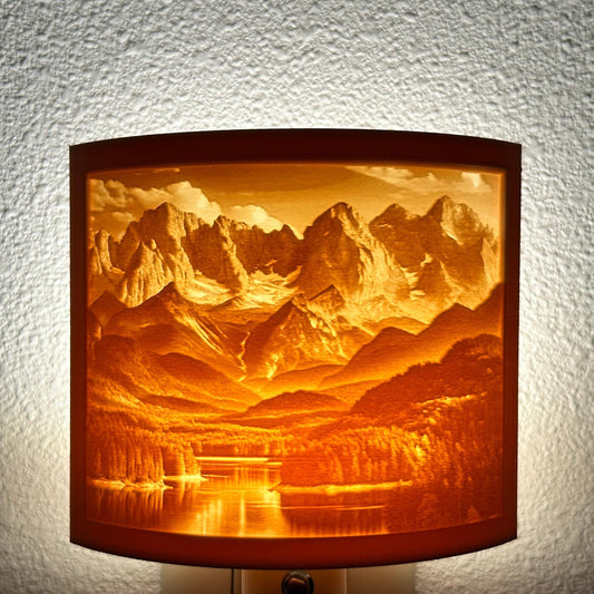 Peaceful Mountain Lake Night Light