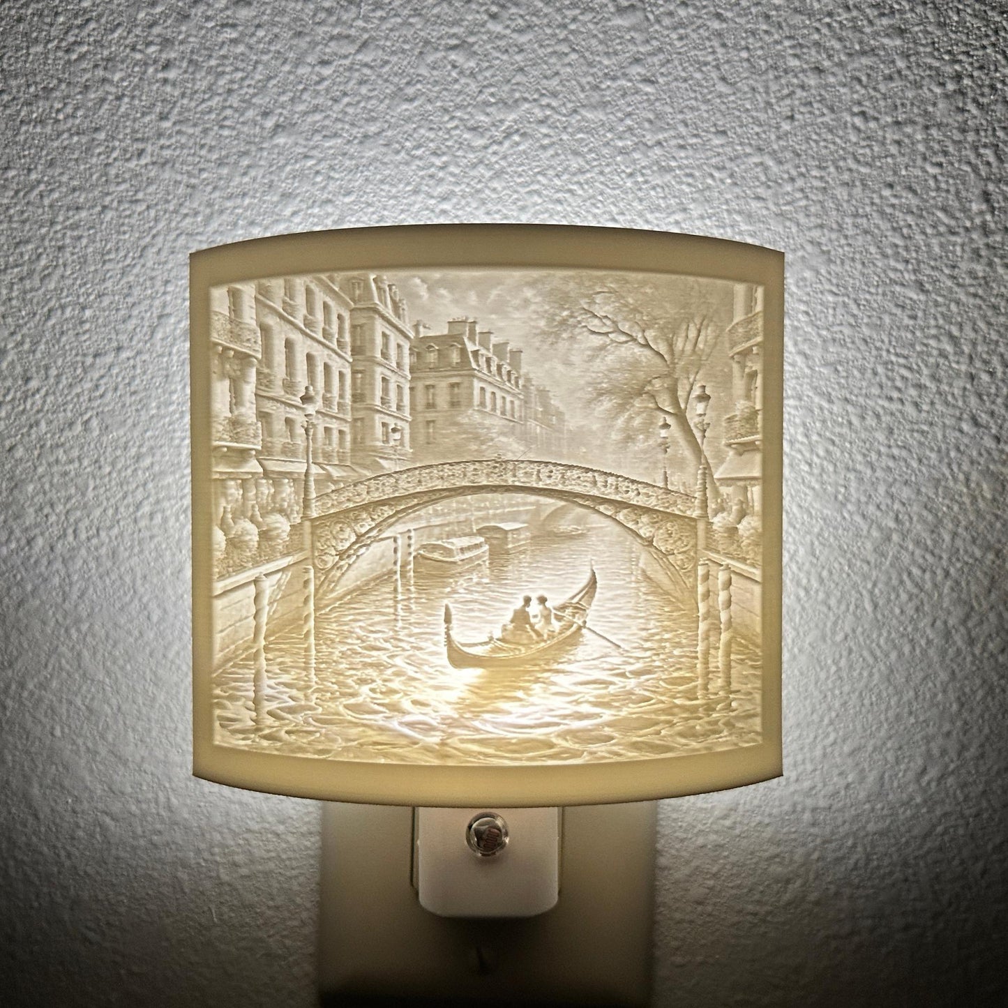 Venetian Gondola Scene Night Light – Romantic Canal Scene