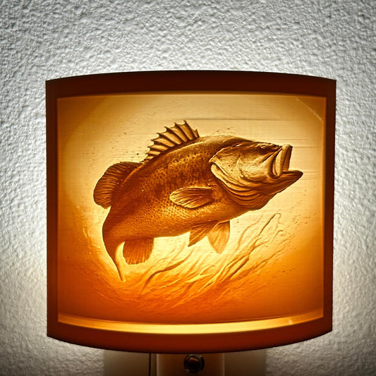 Bass Night Light - Cabin, Lake House, or Fisherman Gift