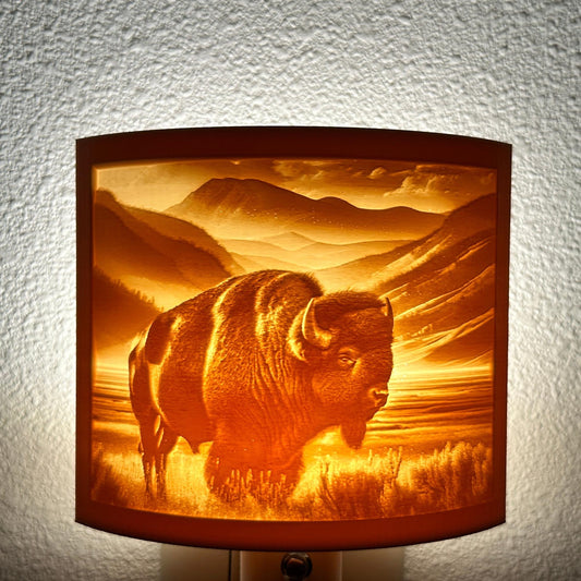 Bison Night Light – Cabin, Lodge, or Rustic Western Decor