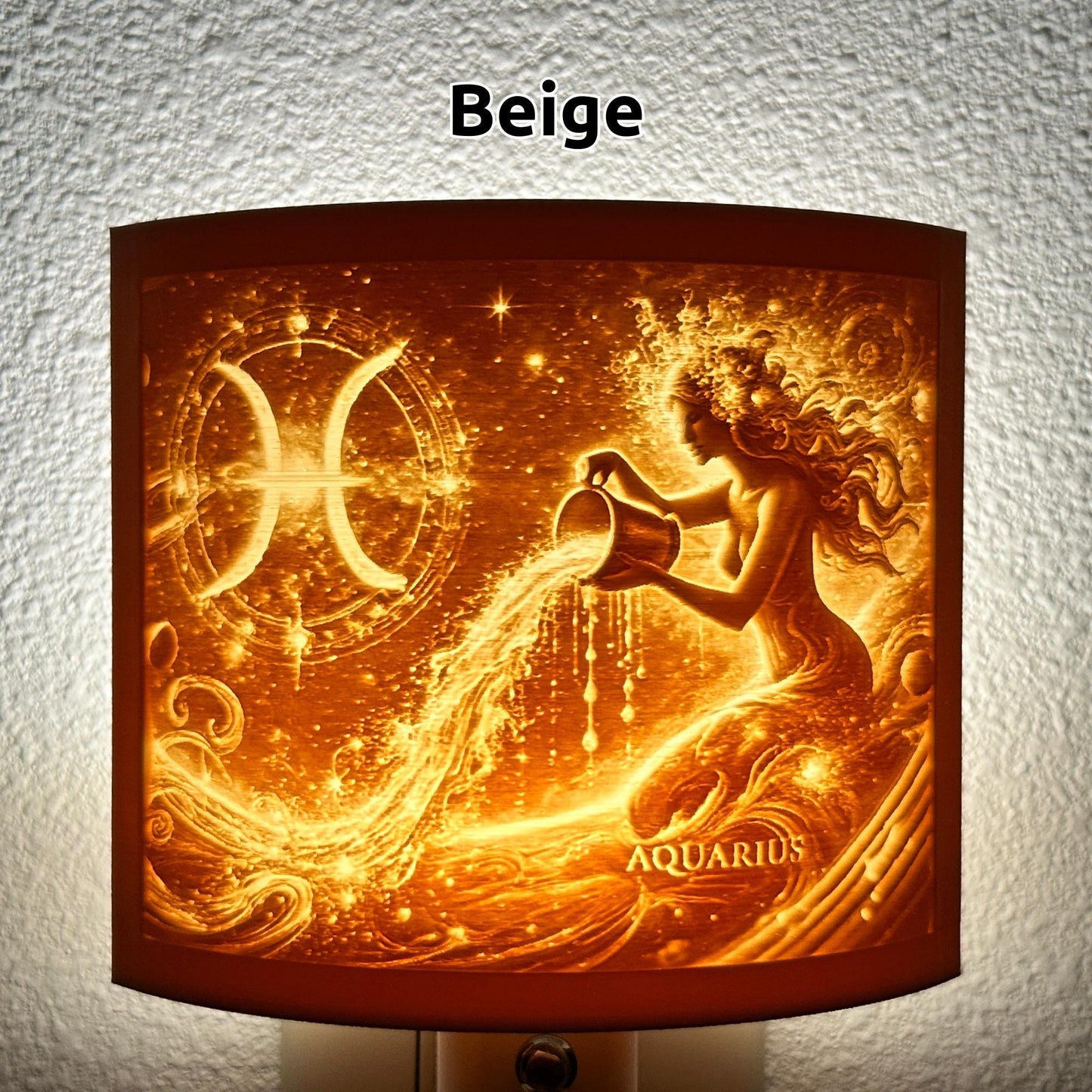 Aquarius Zodiac Night Light – Water Bearer Design for Astrology Lovers and Celestial Decor