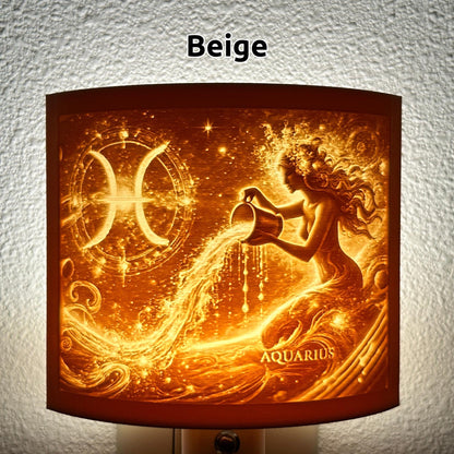 Aquarius Zodiac Night Light – Water Bearer Design for Astrology Lovers and Celestial Decor