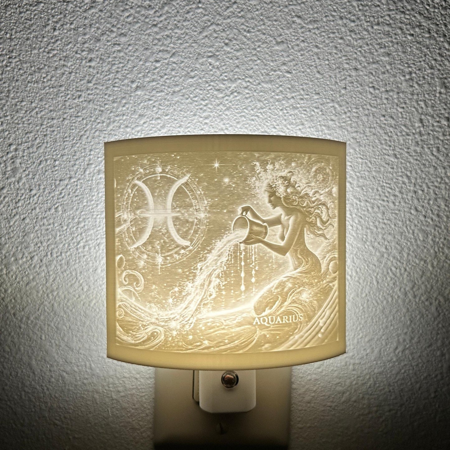 Aquarius Zodiac Night Light – Water Bearer Design for Astrology Lovers and Celestial Decor