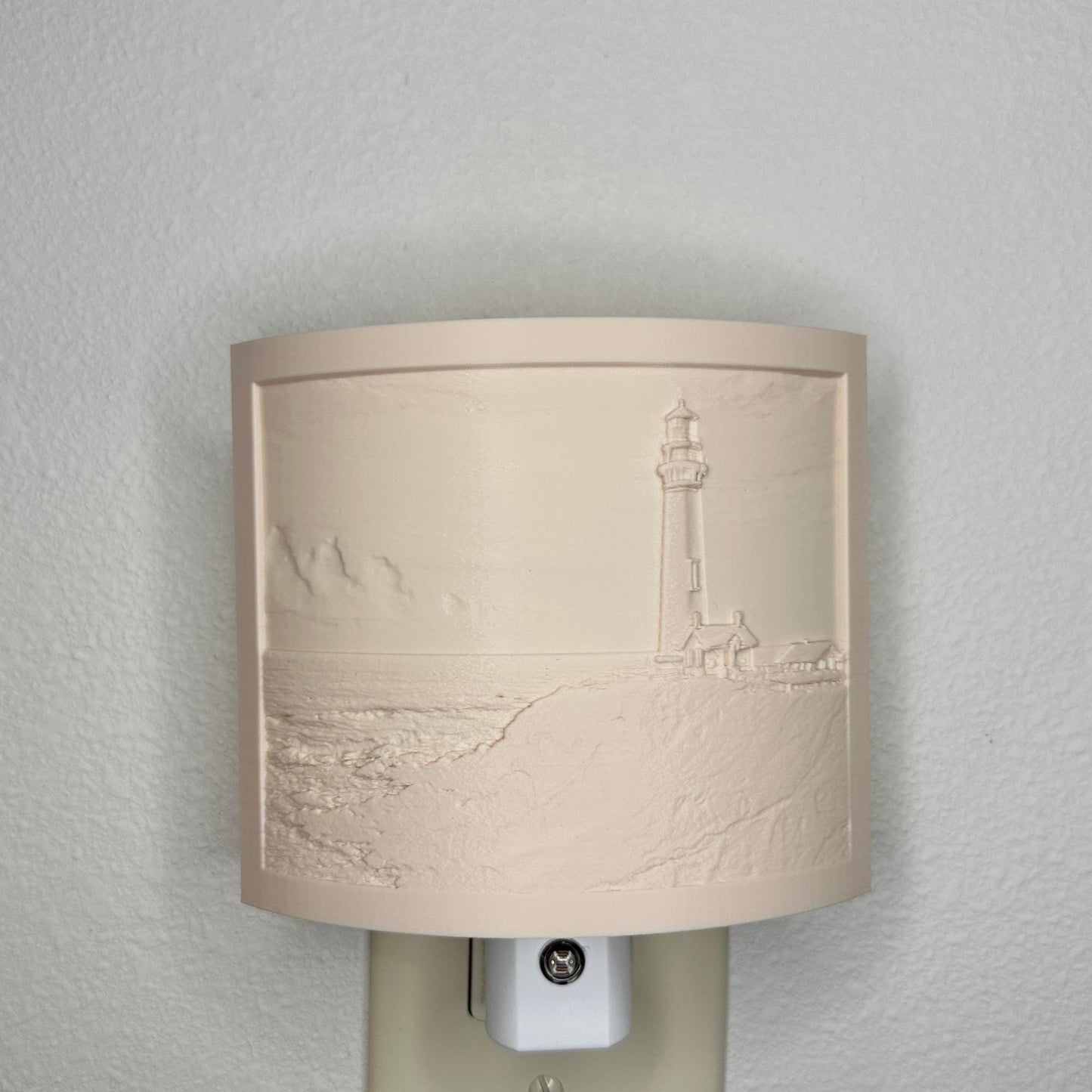 Lighthouse Night Light – Coastal Ocean Cliff Scene