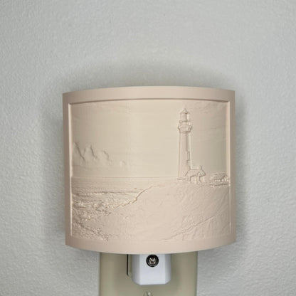 Lighthouse Night Light – Coastal Ocean Cliff Scene