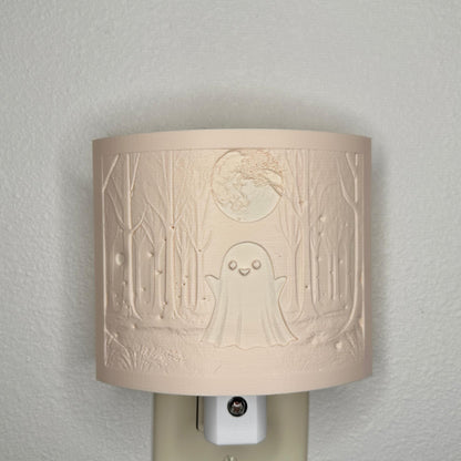 Friendly Ghost Night Light | Whimsical Halloween Home Decor | White or Beige