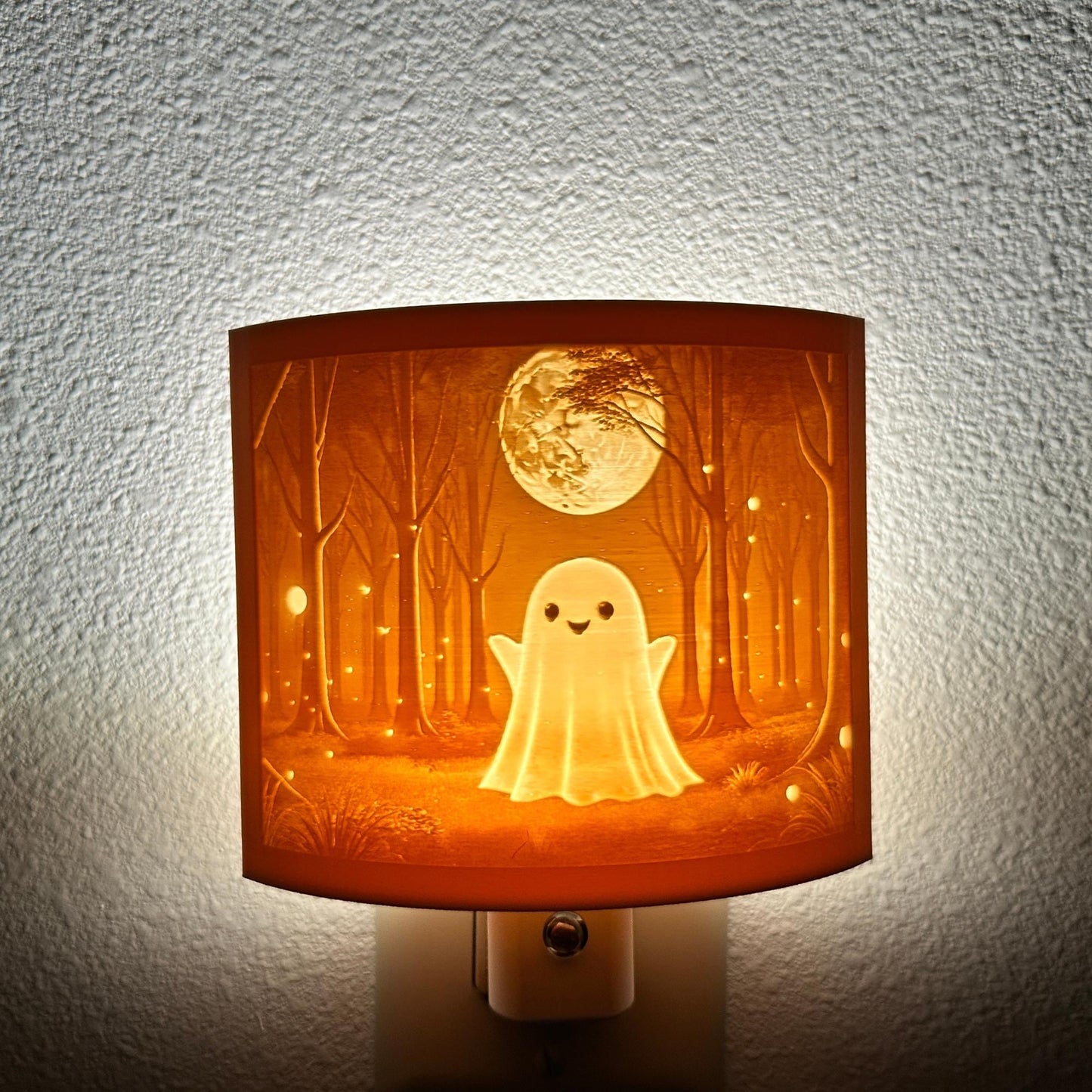 Friendly Ghost Night Light | Whimsical Halloween Home Decor | White or Beige