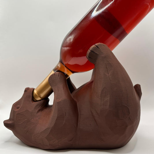 Bear Wine Bottle Holder | Rustic Cabin Bar Décor | Woodland Gift